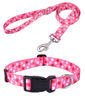 Picture of Mihqy Valentine's Day Dog Collar and Leash Set - Adjustable Heart Dog Collar - Love Theme - Perfect for Small Medium Large Dogs(Pink Heart Set,L)
