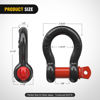 Picture of Nilight 4 Pack Small Shackles 1/2" D-Ring Shackle 2 Ton (4409 lbs) Capacity Heavy Duty Off Road Recovery Shackle Kit for Cars and Other Applications for Tie Downs, Black Red