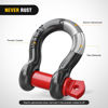 Picture of Nilight 4 Pack Small Shackles 1/2" D-Ring Shackle 2 Ton (4409 lbs) Capacity Heavy Duty Off Road Recovery Shackle Kit for Cars and Other Applications for Tie Downs, Black Red