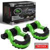 Picture of AUTMATCH D Ring Shackle 3/4" Shackles (2 Pack) 41,887Ibs Break Strength with 7/8" Screw Pin and Shackle Isolator Washers Kit for Tow Strap Winch Off Road Vehicle Recovery Green & Black