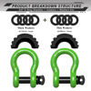 Picture of AUTMATCH D Ring Shackle 3/4" Shackles (2 Pack) 41,887Ibs Break Strength with 7/8" Screw Pin and Shackle Isolator Washers Kit for Tow Strap Winch Off Road Vehicle Recovery Green & Black