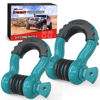 Picture of Nilight 2 Pack 3/4" D-Ring Shackle with 7/8" Screw Pin 41,887lbs Break Strength, Heavy Duty Off Road Recovery Shackle with Isolators Washers for Use with Tow Strap, Winch, Off-Road Jeep Truck Vehicle