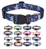Picture of Mihqy Dog Collar with Bohemia Floral Tribal Geometric Patterns - Soft Ethnic Style Collar Adjustable for Small Medium Large Dogs(Floral Blue,S)