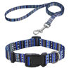 Picture of Mihqy Dog Collar and Leash Set with Bohemia Floral Tribal Geometric Patterns - Soft Ethnic Style Collar Adjustable for Small Medium Large Dogs(Bohemian Blue Set,XS)