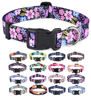 Picture of Mihqy Dog Collar with Bohemia Floral Tribal Geometric Patterns - Soft Ethnic Style Collar Adjustable for Small Medium Large Dogs(Floral Pink,XS)