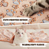 Picture of 1 Pack 3 Blankets Super Soft Fluffy Premium Fleece Pet Blanket Flannel Throw for Dog Puppy Cat Paw Brown/Pink/White Small(23x16 inch)