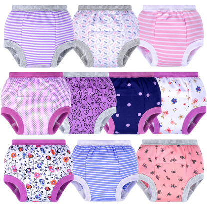 Picture of BIG ELEPHANT Potty Training Underwear, 100% Cotton Absorbent Unisex Toddler Pee Pants for Boys & Girls (Floral Series, 10-Pack, 5-6Y)