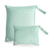 Picture of mushie Water Resistant Wet Bags | Large & Small Reusable Storage Bag for Baby Items and Travel | Zippered Pockets with Handle | Machine Washable, Set of 2 (Roman Green)