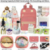 Picture of Baby Diaper Bag Backpack Tote for Women Large Capacity with Insulated Pockets Multifunctional Waterproof Diaper Bags For Baby Girl Boy Mama Maternity Travel Bag Pink