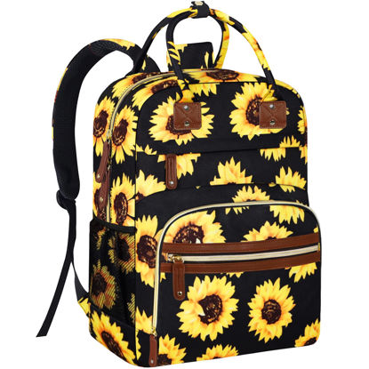 Picture of Diaper Backpack Tote Large Capacity, Baby Bag with Insulated Pockets Multifunctional Diaper Bags For Baby Girl Boy Women Waterproof Bags Mama Maternity Bag Sunflower