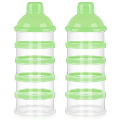 Picture of Accmor Formula Dispenser On The Go, 5 Compartments Stackable Formula Container for Travel, Baby Milk Powder Kids Snack Container, BPA Free