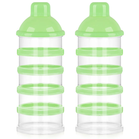 Picture of Accmor Formula Dispenser On The Go, 5 Compartments Stackable Formula Container for Travel, Baby Milk Powder Kids Snack Container, BPA Free