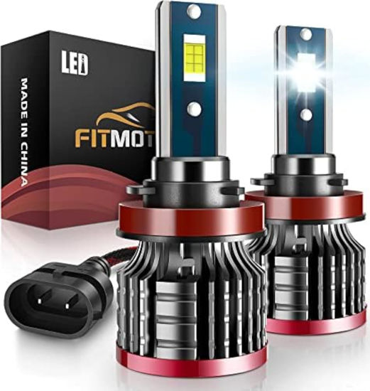 Picture of FITMOTORS H11/H8/H9 LED Bulbs,80W 16000 Lumens Bright,6500K Cool White LED Fog Light Halogen Replacement IP68 Waterproof, Pack of 2