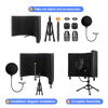 Picture of Dmsky Recording Microphone Isolation Shield with Pop Filter & Tripod Stand,Foldable Mic Shield with Triple Sound Insulation, High Density Mic Sound Shield for Studio, Podcasts, Singing,Broadcasting