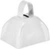 Picture of Metal Cowbells - White 3 Inch Cow Bells Noise Makers, Loud Call Bell with Handles for Sporting Events, Cheering, Team Spirit, Noisemakers, Weddings, (Pack of 12)