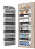 Picture of TAHAVICE 1 Pack Over The Door Storage Organizer with 5 Pockets 10 Mesh Side Pockets, 44 lbs Weight Capacity Door Hanging Organizers and Storage for Bedroom,Bathroom,Nursery,Pantry,Dorm(Light Gray)