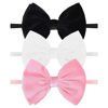 Picture of YanJie Newborn Velvet Nylon Soft Elastics Bows Hairbands and Hair Accessories for Infants, Toddlers, Child (Black White Pink)