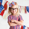 Picture of YanJie 4th of July Patriotic Headbands - Red, White & Blue Bows for Newborns, Baby Girls & Toddlers