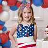 Picture of YanJie 4th of July Patriotic Headbands - Red, White & Blue Bows for Newborns, Baby Girls & Toddlers