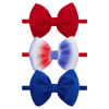 Picture of YanJie 4th of July Headband for Baby Girls and Toddlers - Red, White, and Blue Nylon Bows Accessories