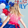 Picture of YanJie 4th of July Headband for Baby Girls and Toddlers - Red, White, and Blue Nylon Bows Accessories