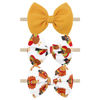 Picture of YanJie Thanksgiving Baby Headbands Turkey Printed Hair Bows for Girls Baby Hairbands Toddler Accessories Gift for Girls Infants Child Turmeric Bows