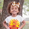 Picture of YanJie Thanksgiving Baby Headbands Turkey Printed Hair Bows for Girls Baby Hairbands Toddler Accessories Gift for Girls Infants Child Turmeric Bows