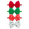 Picture of YanJie Christmas Baby Headbands Newborns Bows Red Green Printed Snowflake Baby Bows Nylon Headband Toddler Infant Hairbands Cheer Bow Christmas Gift