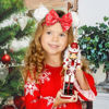 Picture of YanJie Christmas Baby Headbands Newborns Bows Red Green Printed Snowflake Baby Bows Nylon Headband Toddler Infant Hairbands Cheer Bow Christmas Gift
