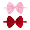 Picture of YanJie HAIRBAND 2.5 Count - Nylon, Velvet - Hair Styling, Securing Hair - For Baby Girls - Valentine's Day - Handmade, Soft, Stretchy, Red Pink - 1 Piece/Set