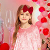 Picture of YanJie HAIRBAND 2.5 Count - Nylon, Velvet - Hair Styling, Securing Hair - For Baby Girls - Valentine's Day - Handmade, Soft, Stretchy, Red Pink - 1 Piece/Set