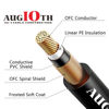 Picture of Augioth 6 Inch 6 Pack 15 cm Guitar Patch Cable 0.5 Ft 1/4 Right Angled TS Effect Pedal Cord