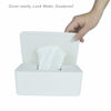Picture of Diaper Wipes Dispenser, Tissue Storage Box Case, Wet Wipe Dispenser Holder with Lid for Home, Office, Cars (White)