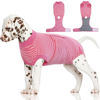 Picture of FUAMEY Recovery Suit for Dogs After Surgery,Soft Breathable Dog Bodysuit E-Collar & Cone Alternative Surgical Suit,Male Female Dog Neuter Spay Suits Anti Licking Wounds Onesie Rose Stripes XS