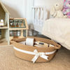 Picture of CHICVITA Small Woven Rope Gift Basket, Baby Nursery Storage Basket for Towels, Snacks, Toys, Diapers, Rectangle Shelf Basket for Bathroom, Cute Brown Basket, 13 x 9.8 x 5 inches