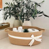 Picture of CHICVITA Small Woven Rope Gift Basket, Baby Nursery Storage Basket for Towels, Snacks, Toys, Diapers, Rectangle Shelf Basket for Bathroom, Cute Brown Basket, 13 x 9.8 x 5 inches