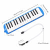 Picture of EastRock 32 Key Melodica Instrument Keyboard Soprano Piano Style with Mouthpiece Tube Sets and Carrying Bag for Beginners Adults Gift Blue