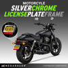 Picture of Silver Chrome Motorcycle License Plate Frame | Motorcycle Plate Frame | Motorcycle License Plate Holder | Motorcycle Tag Frame | Porta Placa Para Moto | Harley Davidson License Plate Frame Plate Cover