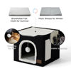Picture of Bedsure Cat Beds for Indoor Cats - Large Cat Cave for Pet Cat House with Fluffy Ball Hanging and Scratch Pad, Foldable Cat Hideaway,16.5x16.5x13 inches, Black