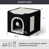 Picture of Bedsure Cat Beds for Indoor Cats - Large Cat Cave for Pet Cat House with Fluffy Ball Hanging and Scratch Pad, Foldable Cat Hideaway,16.5x16.5x13 inches, Black