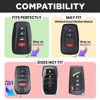 Picture of for Toyota Camry Key Fob Cover and Leather Keychain - Full Cover Key Case for Toyota Corolla, RAV4, Avalon, Prius, C-HR - 2019-2024 TPU Keyfob Cover Compatible with HYQ14FBE - Black and Gold