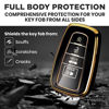 Picture of for Toyota Camry Key Fob Cover and Leather Keychain - Full Cover Key Case for Toyota Corolla, RAV4, Avalon, Prius, C-HR - 2019-2024 TPU Keyfob Cover Compatible with HYQ14FBE - Black and Gold