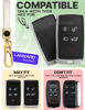 Picture of for Range Rover Key Fob Cover and Leather Keychain, Full Cover Key Case for Jaguar XE XJ XF for Land Rover Sport, Velar, Evoque, Defender, Discovery TPU Keyfob Cover for KOBJXF18A - White and Gold