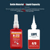Picture of Red Thread Locker 272 High Strength Permanent Locking 1.69 Fl oz/50 ml Nuts & Bolts Locker Threadlocker Lock Tight & Seal Fasteners Anaerobic Curing Metal Glue (272)