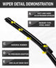 Picture of 2 Factory Wiper Blades Replacement for BMW 2010-2016 5 & 7-Series F01 F02 F04 F07 F10 M5 Original Equipment Windshield Wiper Blades Set - 26"+18" (Set of 2) Side Lock
