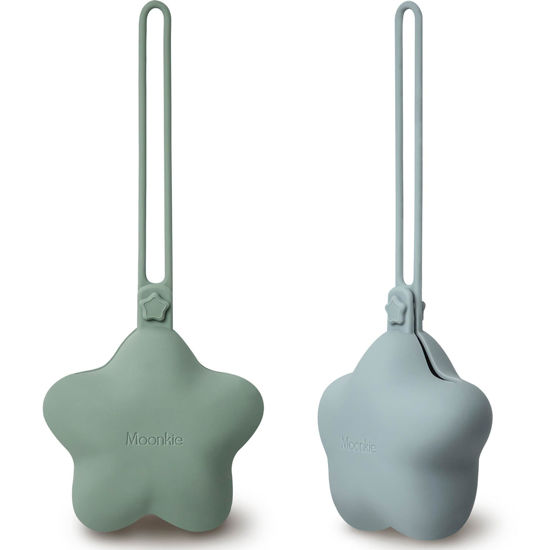 Picture of Moonkie Silicone Pacifier Holder Case, Cute Portable Pacifier Storage Case, 2 Pack