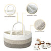 Picture of Baby Diaper Caddy Organizer, Large Cotton Rope Nursery Diaper Basket, Changing Table Organizer, Portable Tote Bag with Divider, Car Storage, Baby Shower Gifts for Newborn Girls - Gradient Brown
