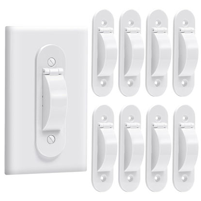 Picture of Wall Switch Guard, Child Proof Light Switch Cover Guard | Toggle Style | Light Switch Protection | Keep Toggle Switch in On or Off Position | 8 Pack, White
