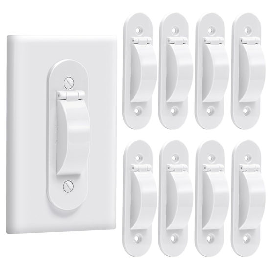 Picture of Wall Switch Guard, Child Proof Light Switch Cover Guard | Toggle Style | Light Switch Protection | Keep Toggle Switch in On or Off Position | 8 Pack, White