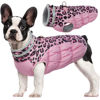 Picture of FUAMEY Dog Winter Coat,Dog Cold Weather Coats Dog Jackets with Zipper on Back with Harness Built in Dog Paded Vest Water Resistant Reflective Jacket for Small Medium Large Dogs Pink Leopard M